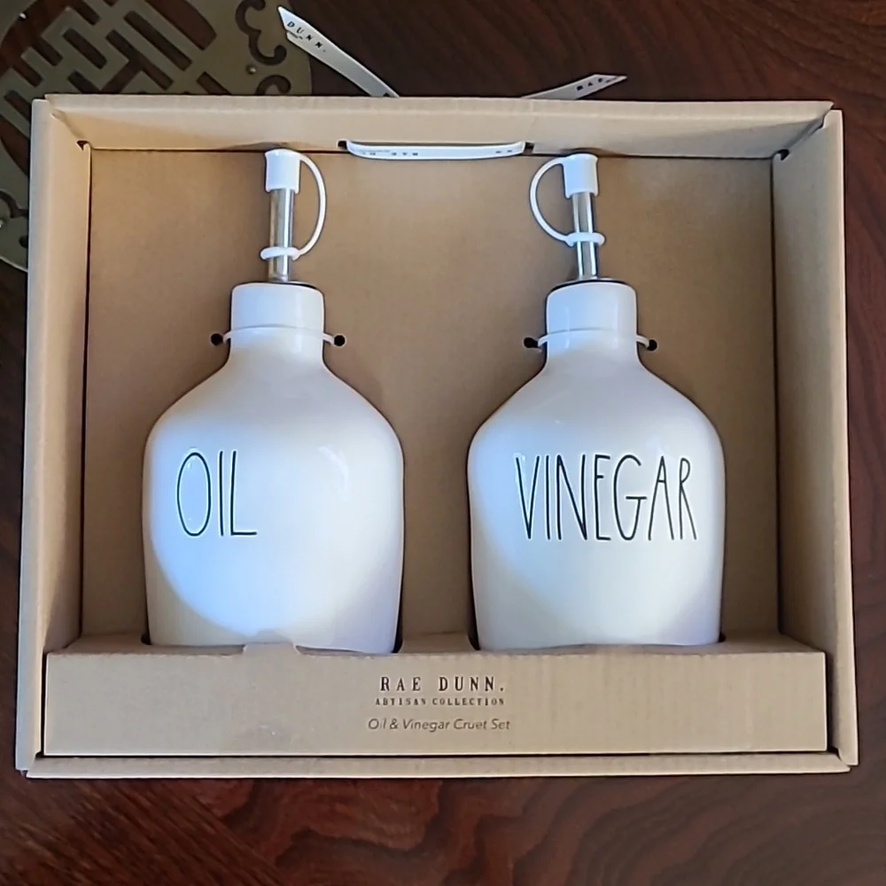 Rae Dunn Oil & Vinegar Cruet Set
